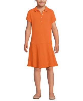 Little Girls Short Sleeve Mesh Pleated Polo Dress