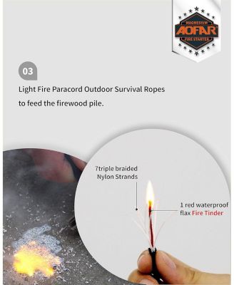 Magnesium Fire Starter AF-374 (2-Pack) Waterproof Fire Steel Pouch for Camping, Hiking, Hunting, Backpacking,Outdoor Survival fire Striker kit