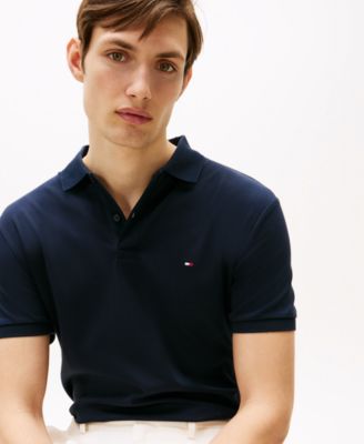 Men's Regular-Fit Liquid Cotton Collar Stripe Polo Shirt