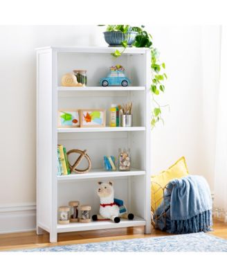 Taiga 4-Shelf Bookcase - Navy: 54" Bookshelf and Storage Unit for Bedrooms or Playrooms, Wooden Shelving for Books, Toys, School Supplies