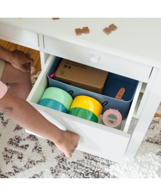 Madison Kids Desk with Hutch and Chair Set - White: Kids Wooden Bedroom Writing Table with Storage, Wood Study Table for Kids with Hutch