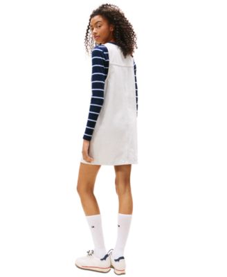 Women's Scoop-Neck Sleeveless Pinafore Dress 