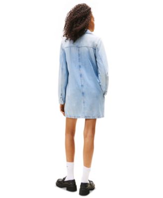Women's Cotton A-Line Long-Sleeve Denim Dress 