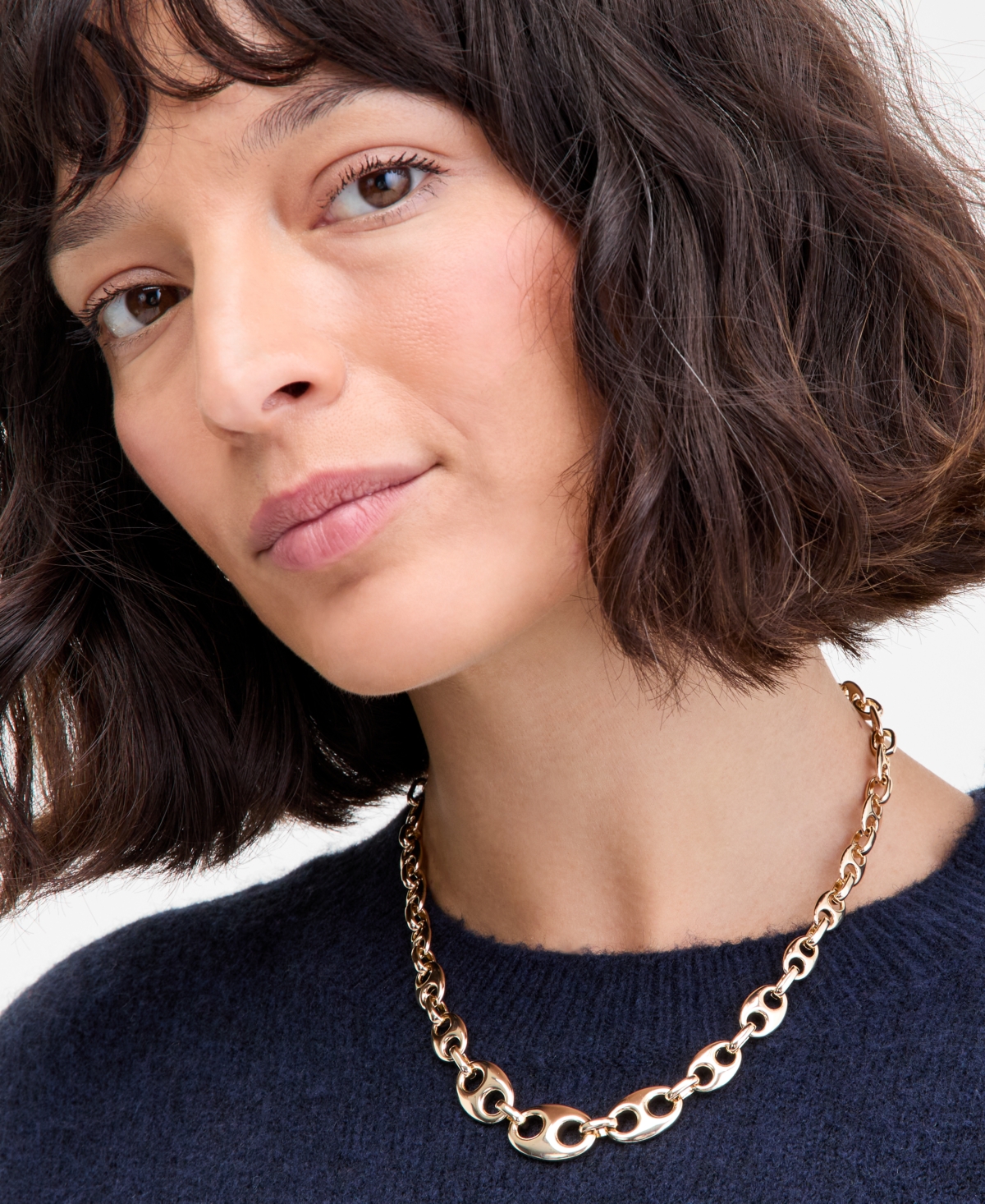 On 34th Link Collar Necklace, 16" + 3" Extender, Macy's Exclusive In Gold