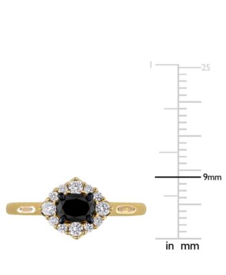 Black & White Diamond Oval Halo Engagement Ring (3/4 ct. t.w.) in 14k Gold