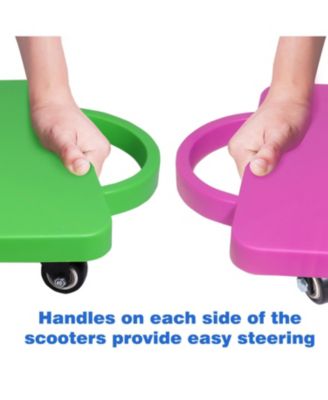 Floor Gym Scooter Board with Handles, Sitting Scooter for Kids Indoor Play, Fun Scoot Board  (Several Colors Available)