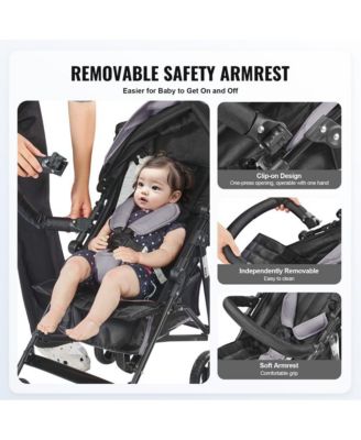 Kids Lightweight Stroller Compact Easy Fold Adjustable Backrest Storage