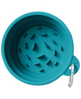 Slow-Feeder, Non-Skid, BPA-Free Silicone Travel Dog Bowl