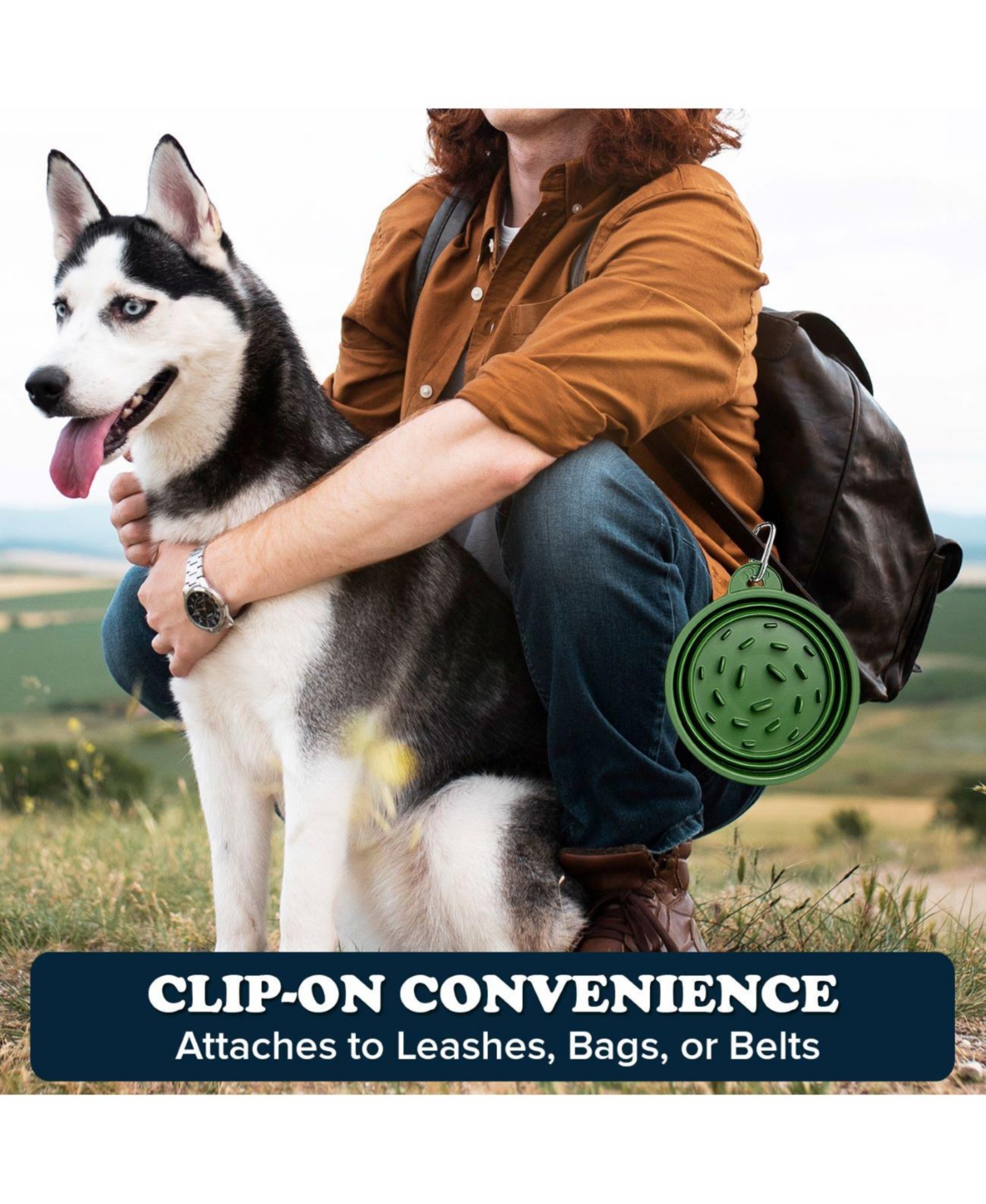 Slow-Feeder, Non-Skid, Bpa-Free Silicone Travel Dog Bowl