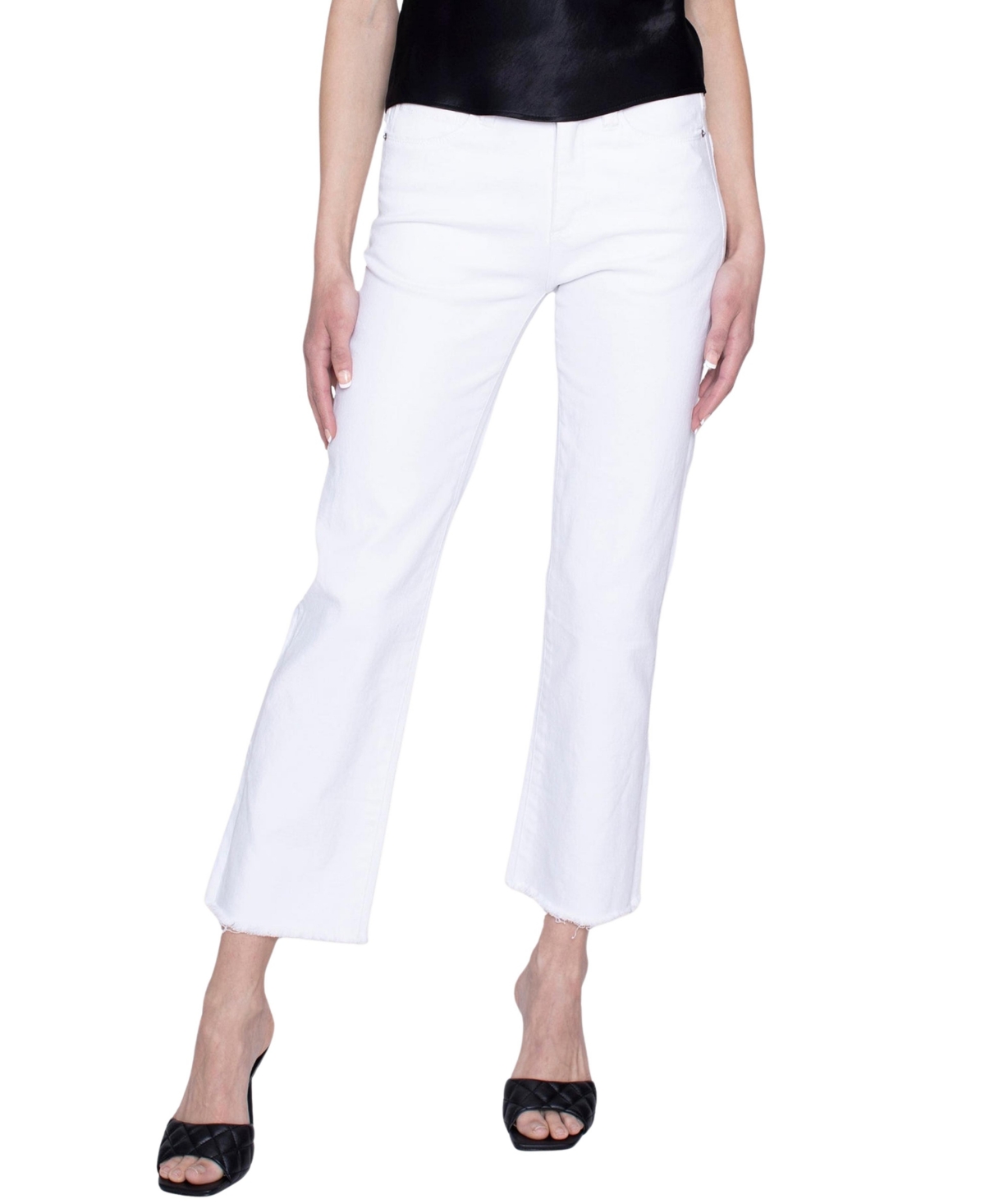 Women's Mid Rise Quinn Straight Jeans - White