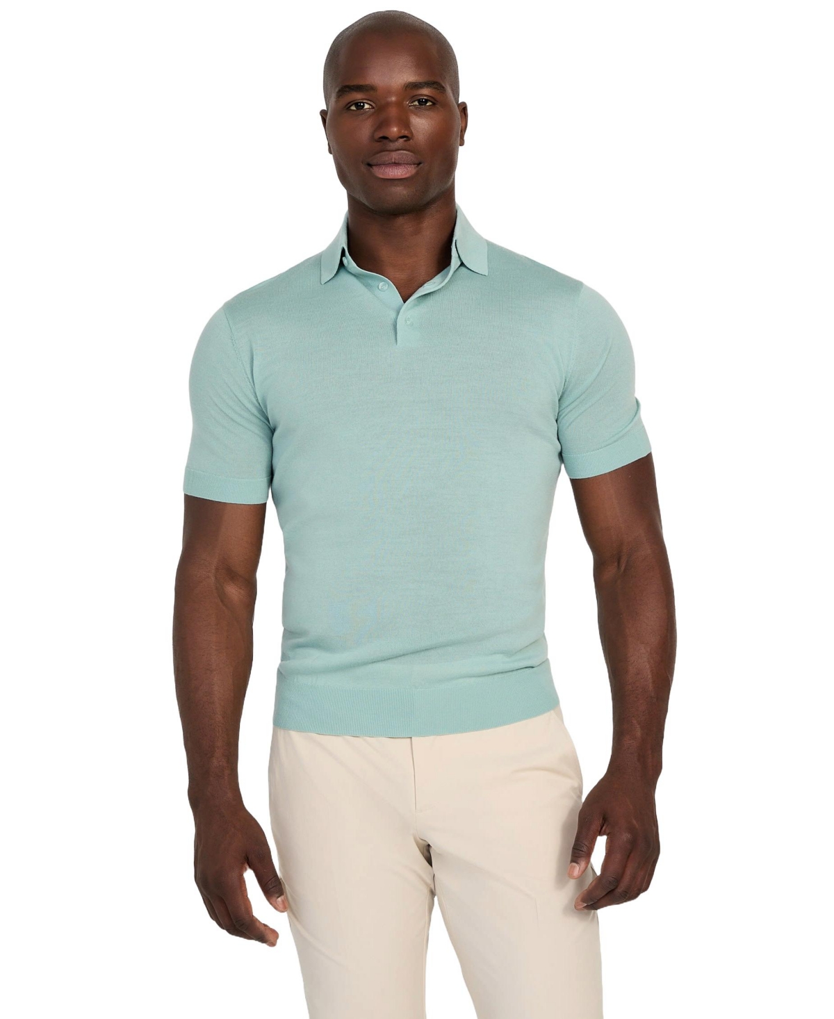 Men's Fred Polo Sweater - Matcha dust