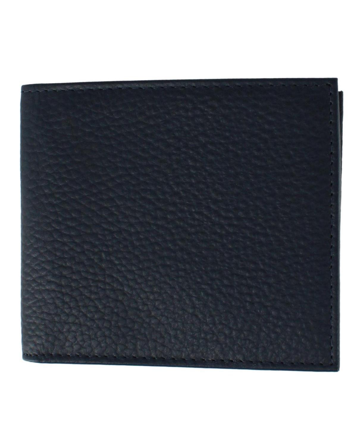 Men's Pierce Pebble Grain Classic Leather Bi-Fold Wallet - Navy