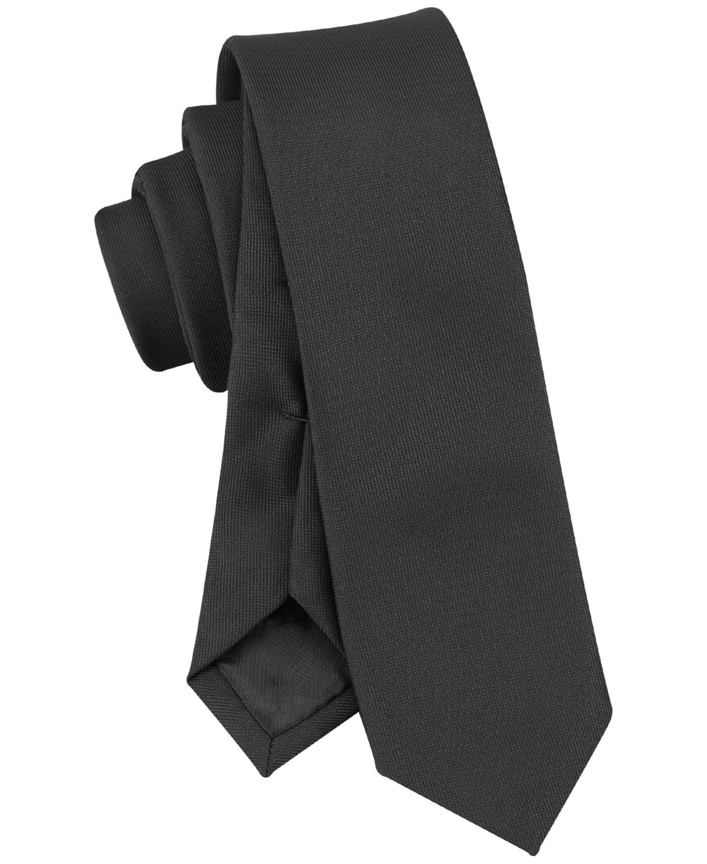 Мужской галстук Calvin Klein Classic Textured Tie, цвет: Чёрный — фото 4