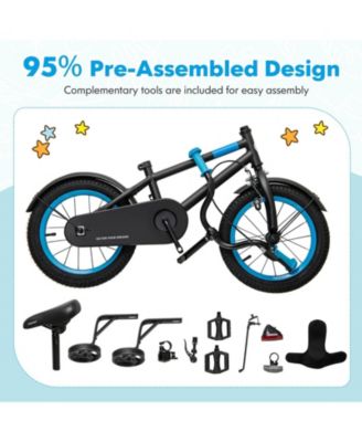 Kids Bike with Adjustable Handlebar and Saddle Black
