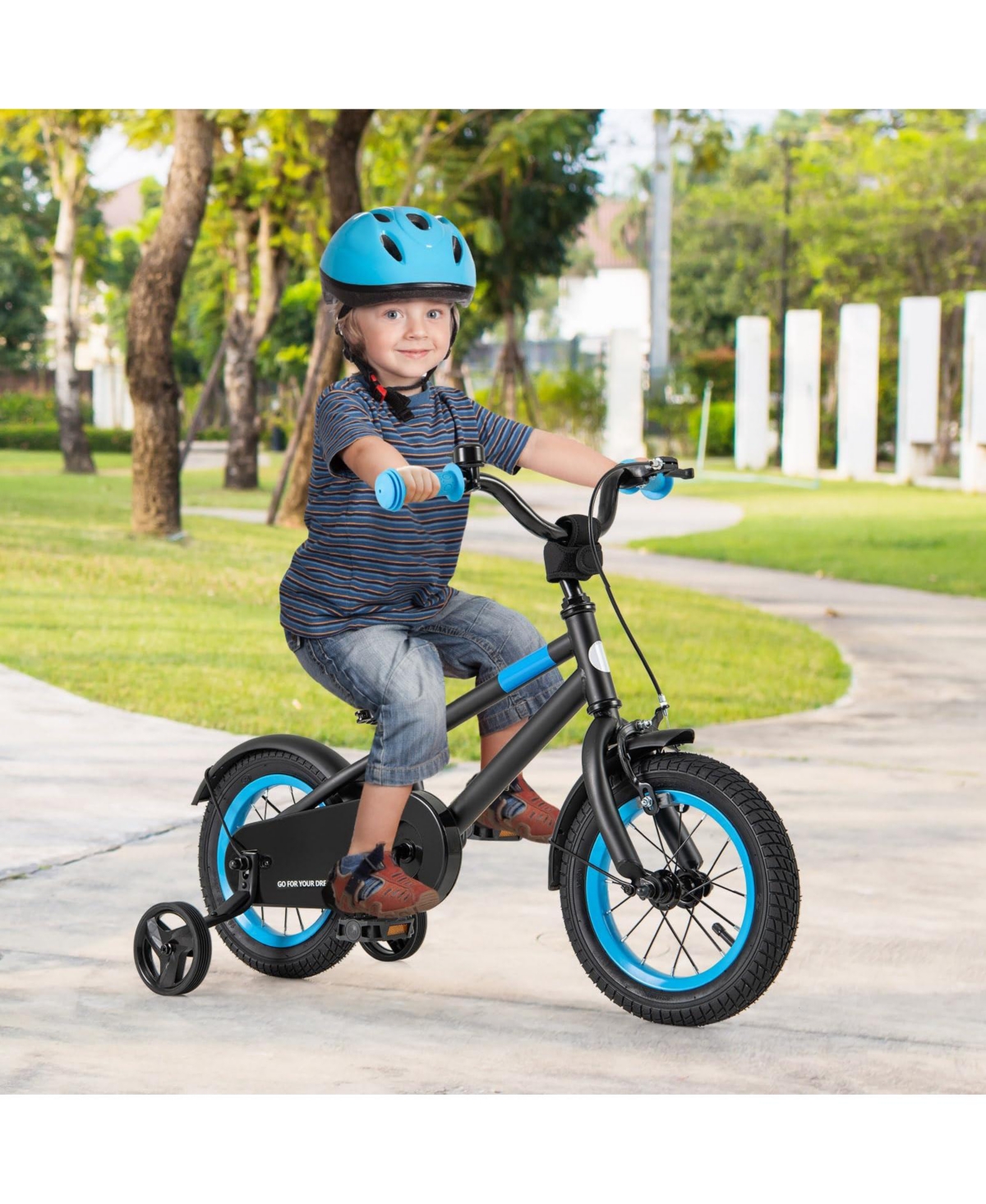 Kids Bike with Adjustable Handlebar Saddle Blue