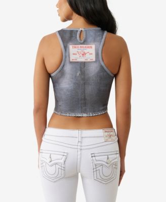 Women's Indigo Terry Crew Neck Top