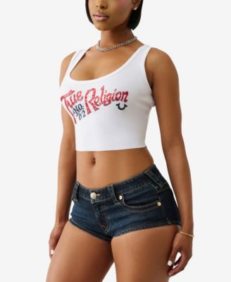 Women's Crystal Rib Crop Tank Top