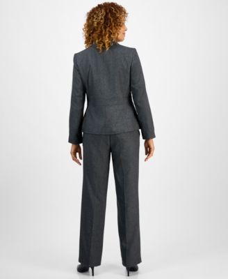 Women's Notched Collar Wide-Leg Pantsuit Set, Regular & Petite