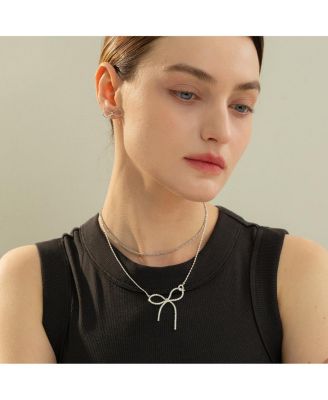 Sterling Silver 18k Gold Plated Colette Chic Ribbon Stud Earrings