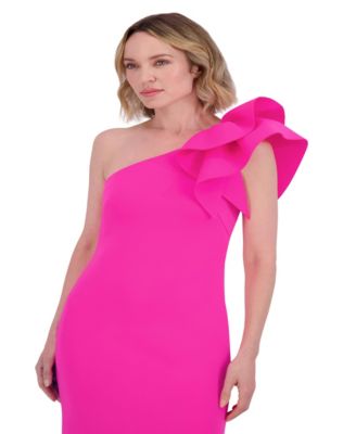 Women's Ruffled-Shoulder Cocktail Dress