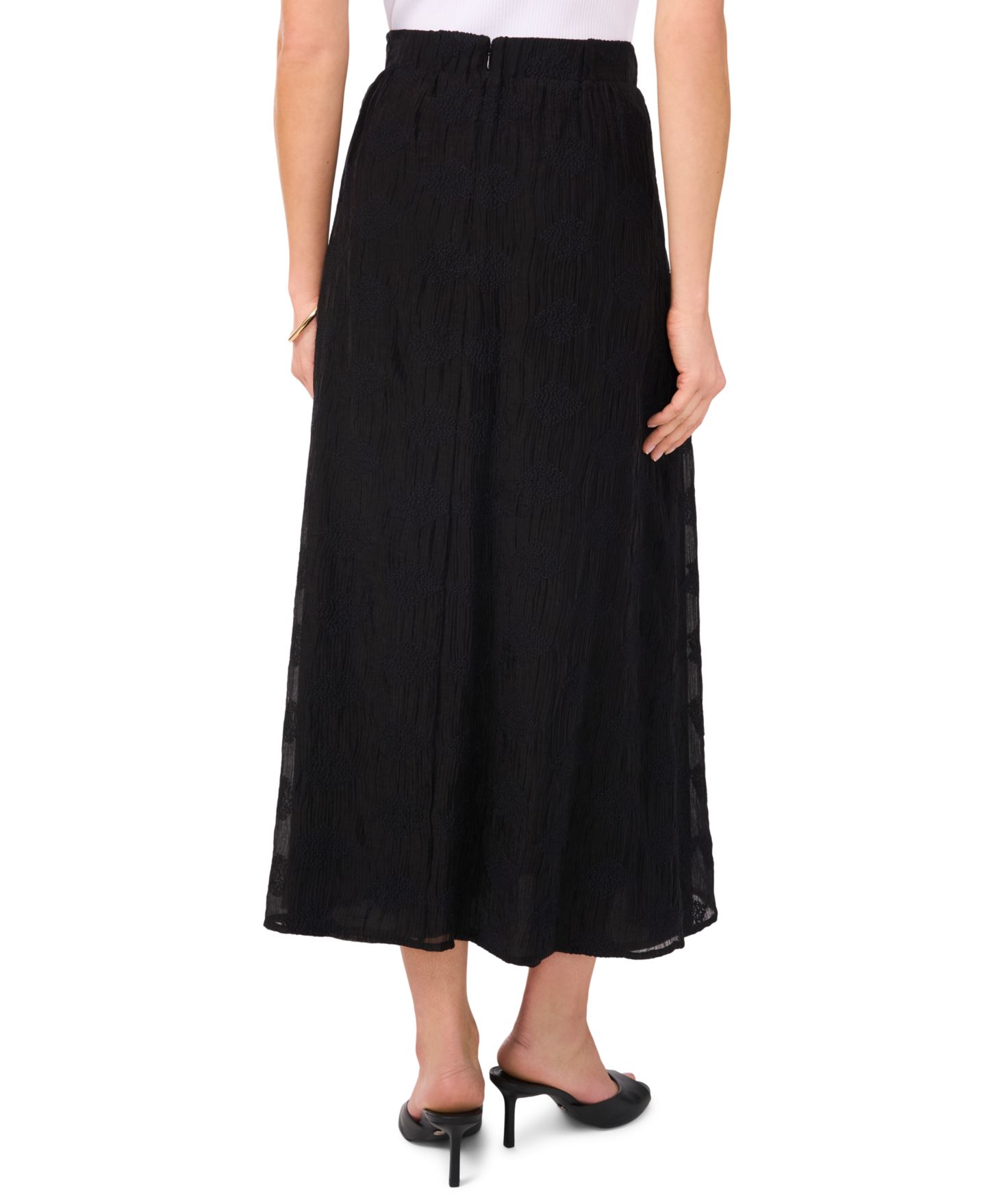 Женская юбка Vince Camuto Textured A-Line, цвет: Насыщенный чёрный — фото 4