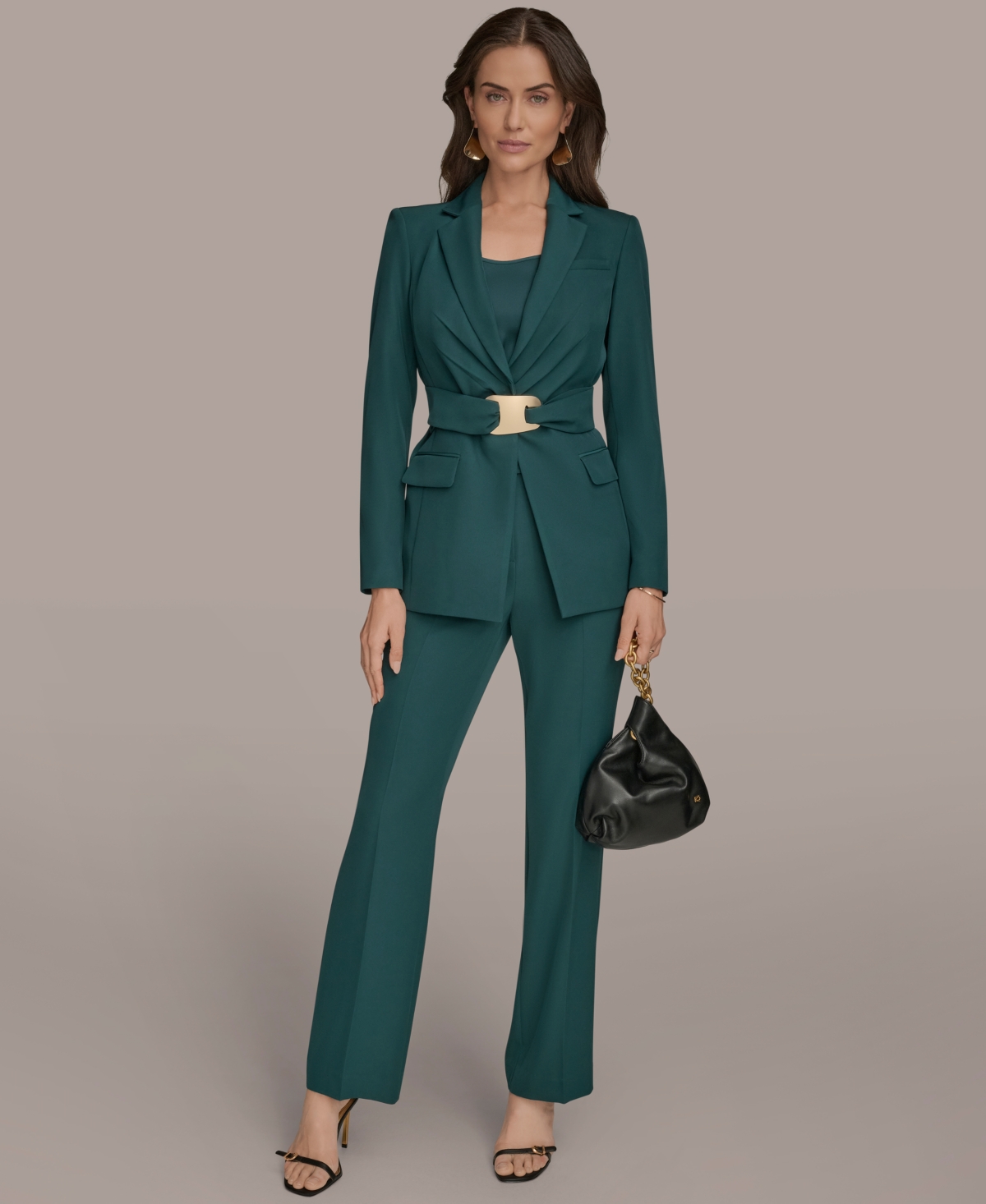 Donna Karan Women's Belted Hardware Jacket, Regular & Petite In Green