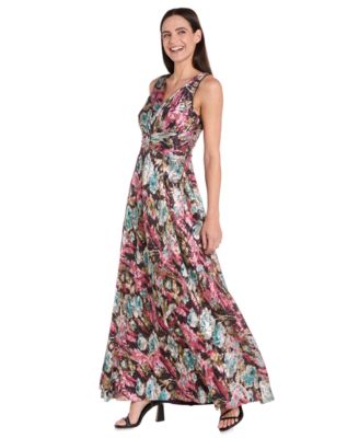 Women's Sleeveless Metallic A-Line Dress