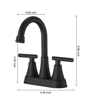4 in. Centerset 2-Handle High-Arc Bathroom Faucet in Matte Black