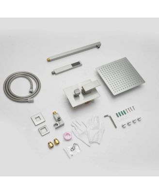 3-Spray Patterns With 2.5 GPM 10 in. Showerhead Wall Mounted Dual Shower Heads With Valve