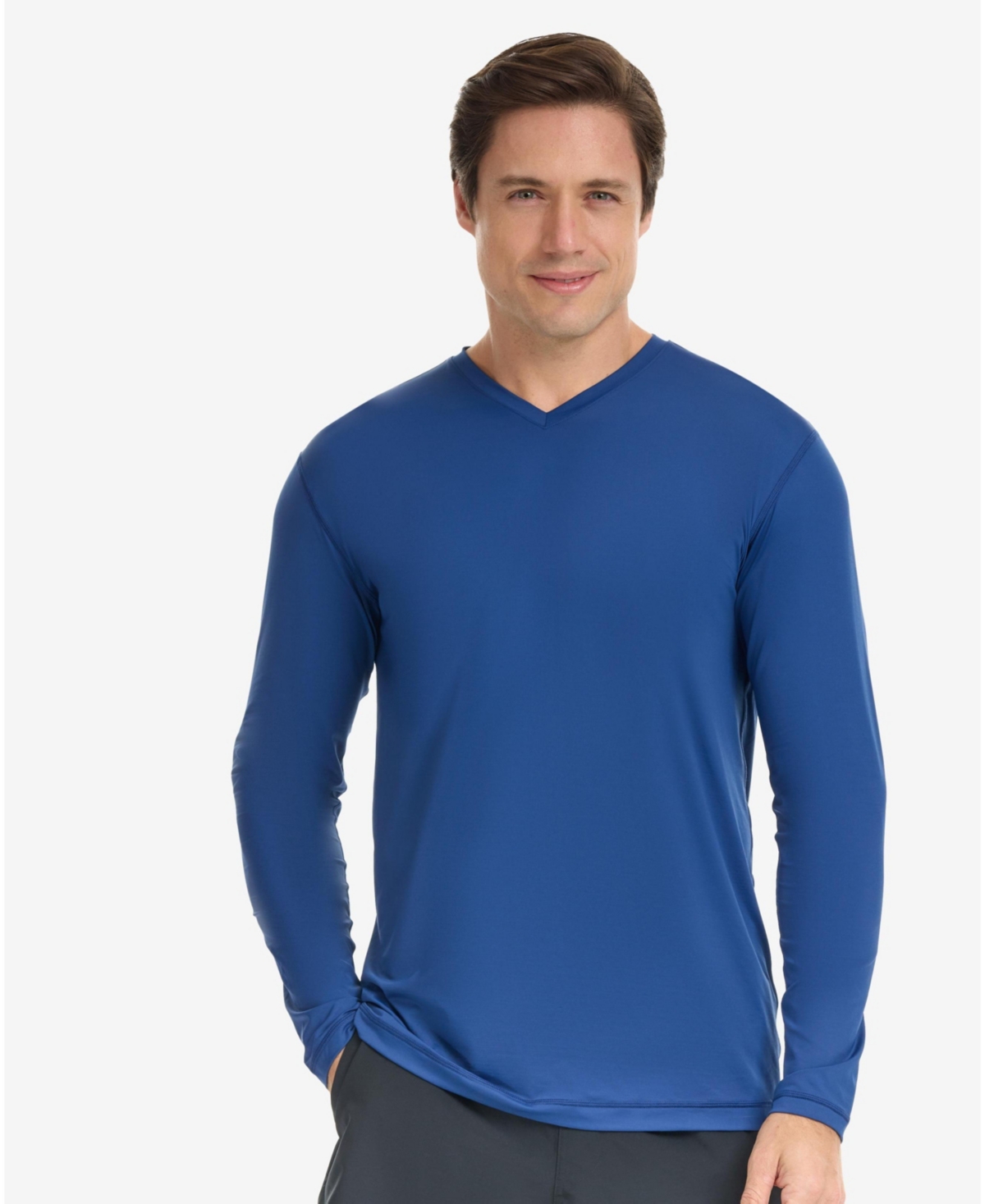 Men's Upf 50+ Sun Protective Performance V Neck - Soft gray