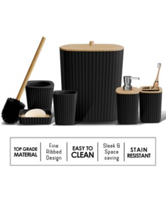 Complete Bathroom D&eacute;cor & Accessory Set with Bath Rugs & Shower Caddy Set