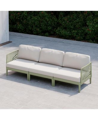 Modern Polypropylene Resin 3 Seat Outdoor Patio Sofa