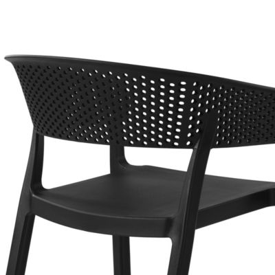 Outdoor Modern Stackable Plastic Resin Patio Dining Armchair (Set of 2)