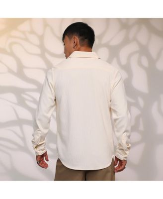 Men's Pale Yellow Stripe-Creased Shirt