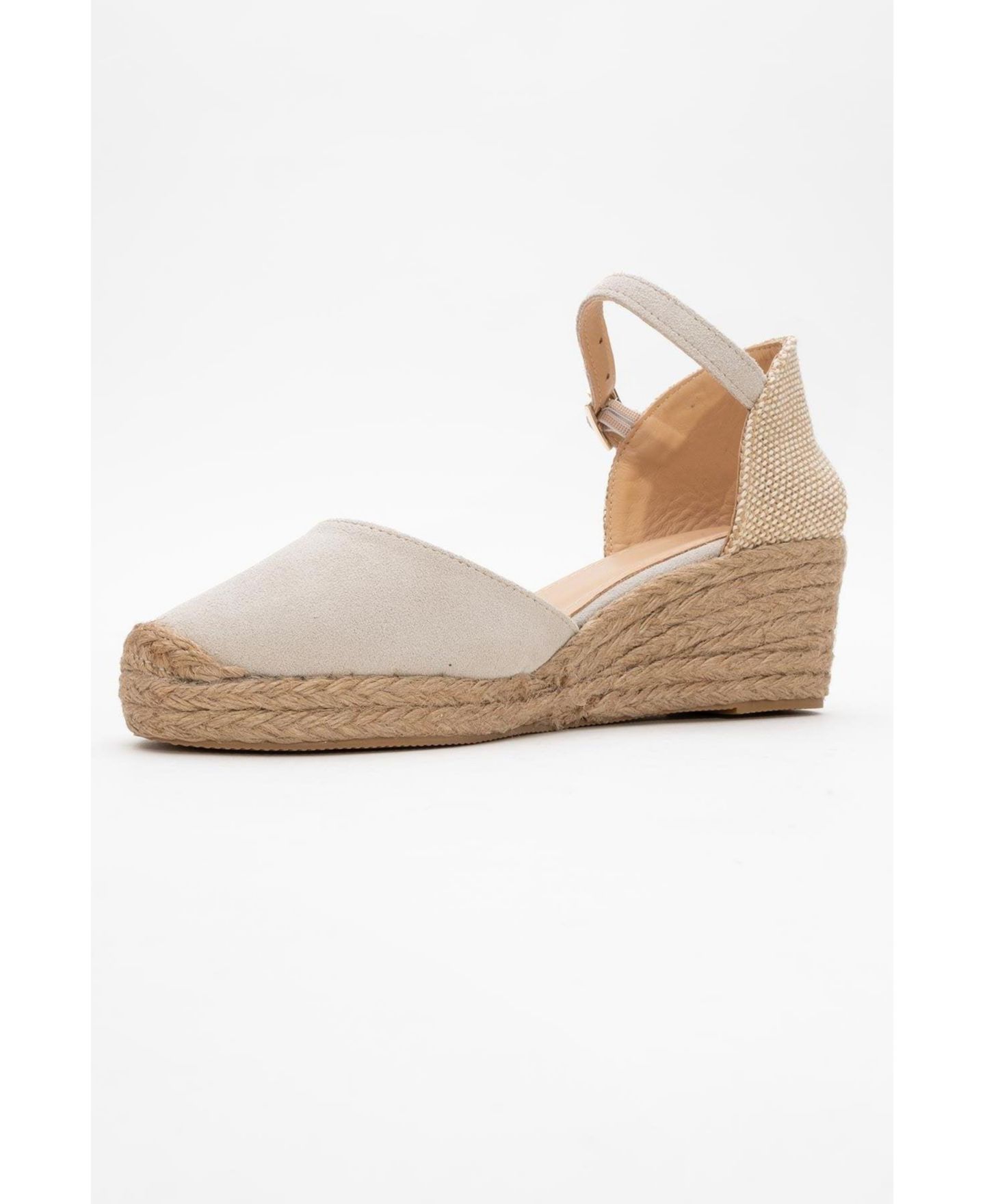 Женские кожаные эспадрильи на платформе Forever & Always Shoes Aldea, цвет: Бежевый замшевый кожаный — фото 4