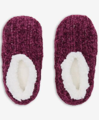Women's Cable Chenille Ped Slipper Socks, Created for Macy's