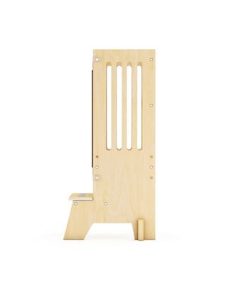 Jr. Contemporary Kitchen Helper Step-Up | Natural: Adjustable Wooden Montessori Toddler Tower, Kitchen and Bathroom Step Stool for Kids