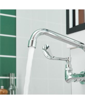 Double Handle 8 in. Swivel Spout 8 in. Center Wall Mount Standard Kitchen Faucet