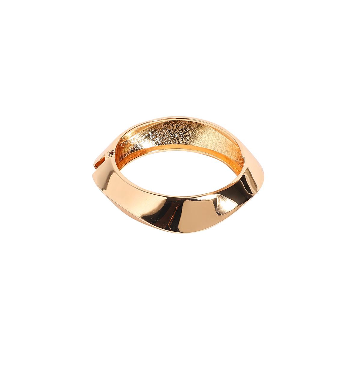 Metallic Wave Bangle Bracelet - Gold