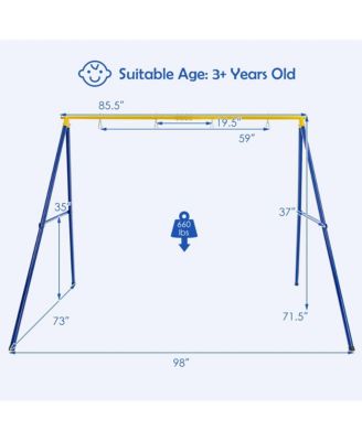 660 LBS Heavy-Duty Metal Swing Frame Extra Large Swing Stand for Kids and Adults