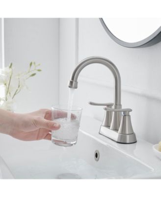 4 in. Centerset 2-Handle High-Arc Bathroom Faucet in Brushed Nickel