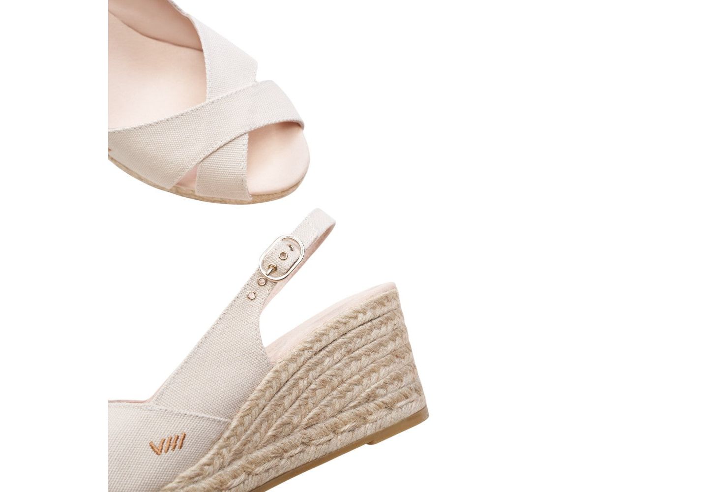 Женские сандалии VISCATA Llansa Canvas Espadrille Sandal Wedges Slingback, цвет: Бежевый — фото 3