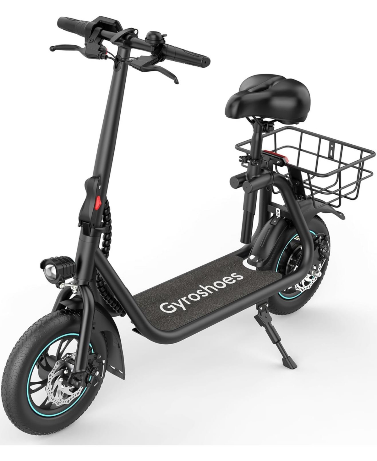 Electric Scooter Adults with Seat, 450W Motor Up Smart Lcd Display, 20Miles Long Range, Electrically-Powered Motor Scooters - Black