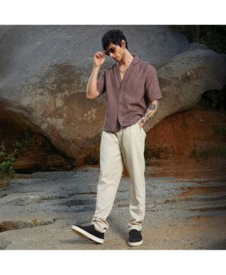 Men's Brown Stone Heathered Korean Oversized Shirt