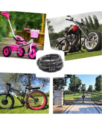 4-Digit Combination Bike Cable Lock, 32-Inch Coiled Security Lock, Anti-Theft for Mountain Bikes, Road Bikes, Scooters, Electric Bicycles