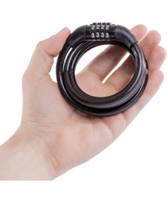 Outdoor Bike Lock Cable with Combination, 4ft Black, 8143D