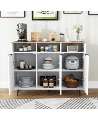 Sideboard Buffet Cabinet Kitchen Storage Cabinet with 5-Position Adjustable Shelves