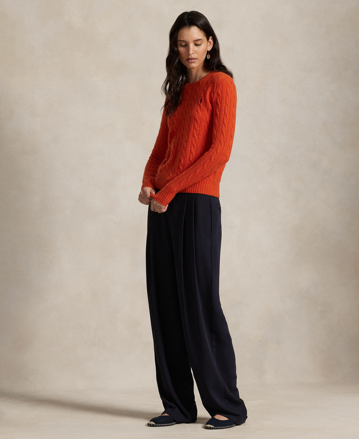 Polo Ralph Lauren Women's Cable Wool-cashmere Crewneck Sweater