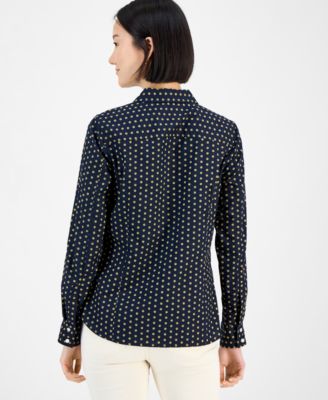 Women's Cotton Foulard Button-Front Shirt