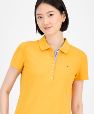 Women's Solid Short-Sleeve Polo Top